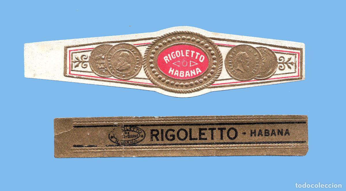 Vitolas de colecci&oacute;n: 2 VITOLAS CUBANAS ANTIGUAS - MARCA RIGOLETTO