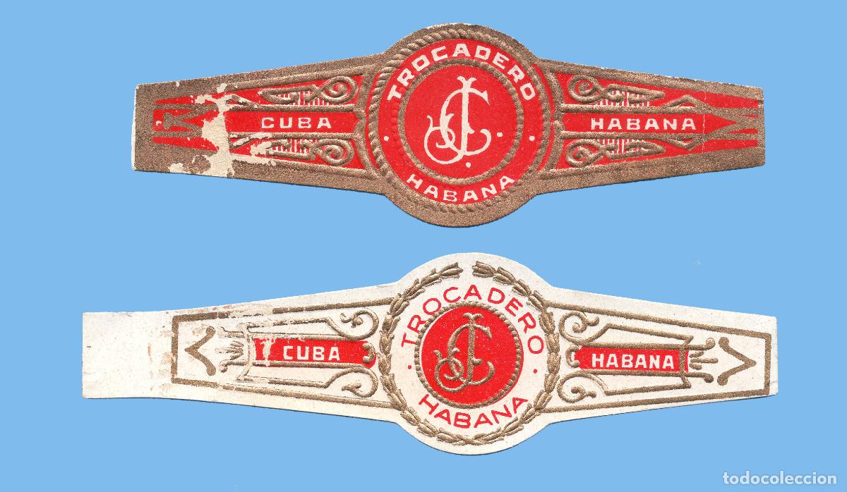 Vitolas de colecci&oacute;n: 2 VITOLAS CUBANAS ANTIGUAS - MARCA TROCADERO