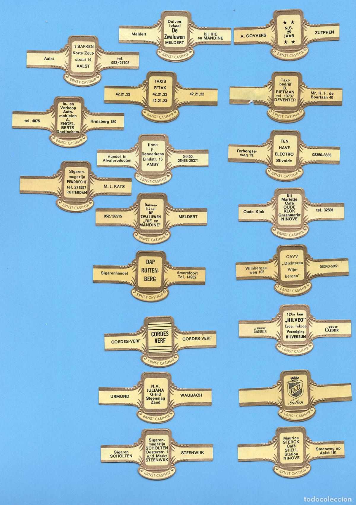 Vitolas de colecci&oacute;n: 19 VITOLAS ANTIGUAS - MARCA ERNST CASIMIR - PROCEDENCIA HOLANDA - VITOLAS PERSONALIZADAS