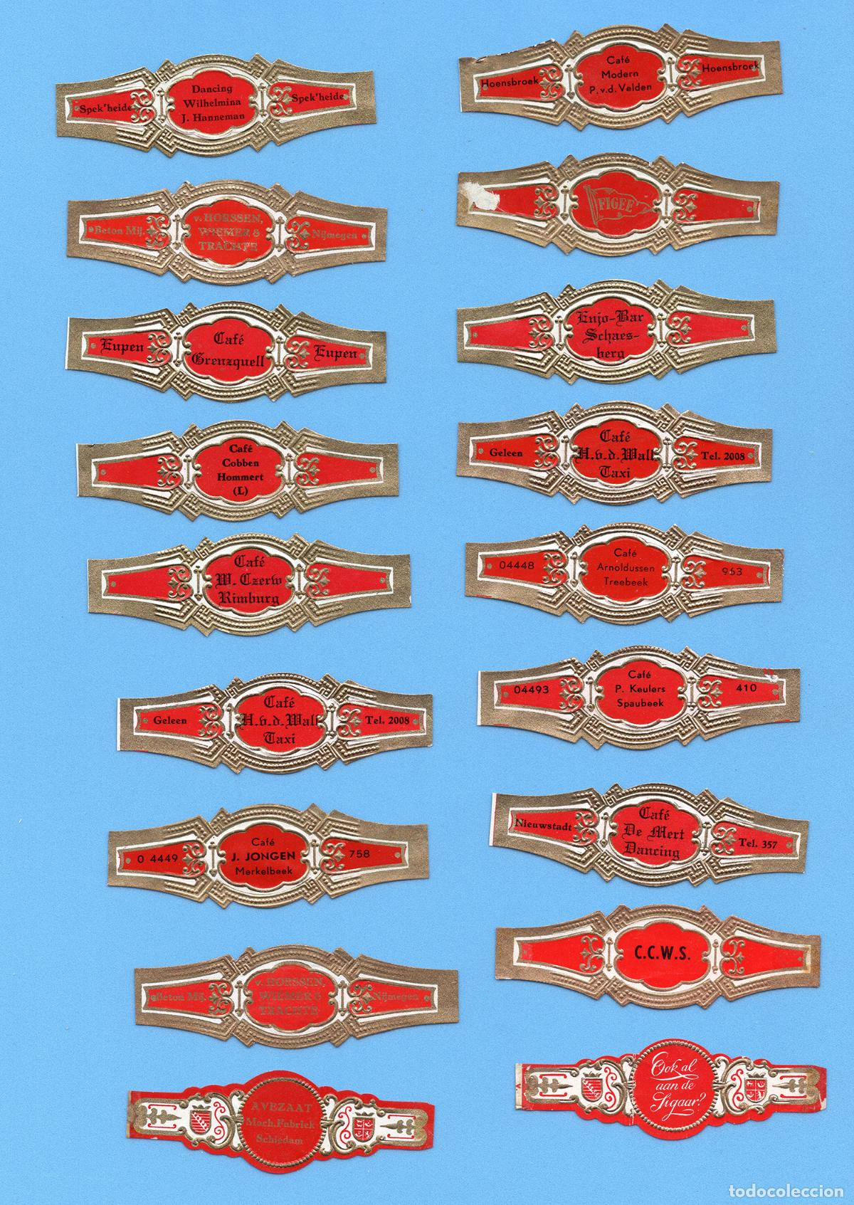 Bagues de cigare de collection: 18 VITOLAS ANTIGUAS - SIN MARCA - PROCEDENCIA HOLANDA - VITOLAS PERSONALIZADAS