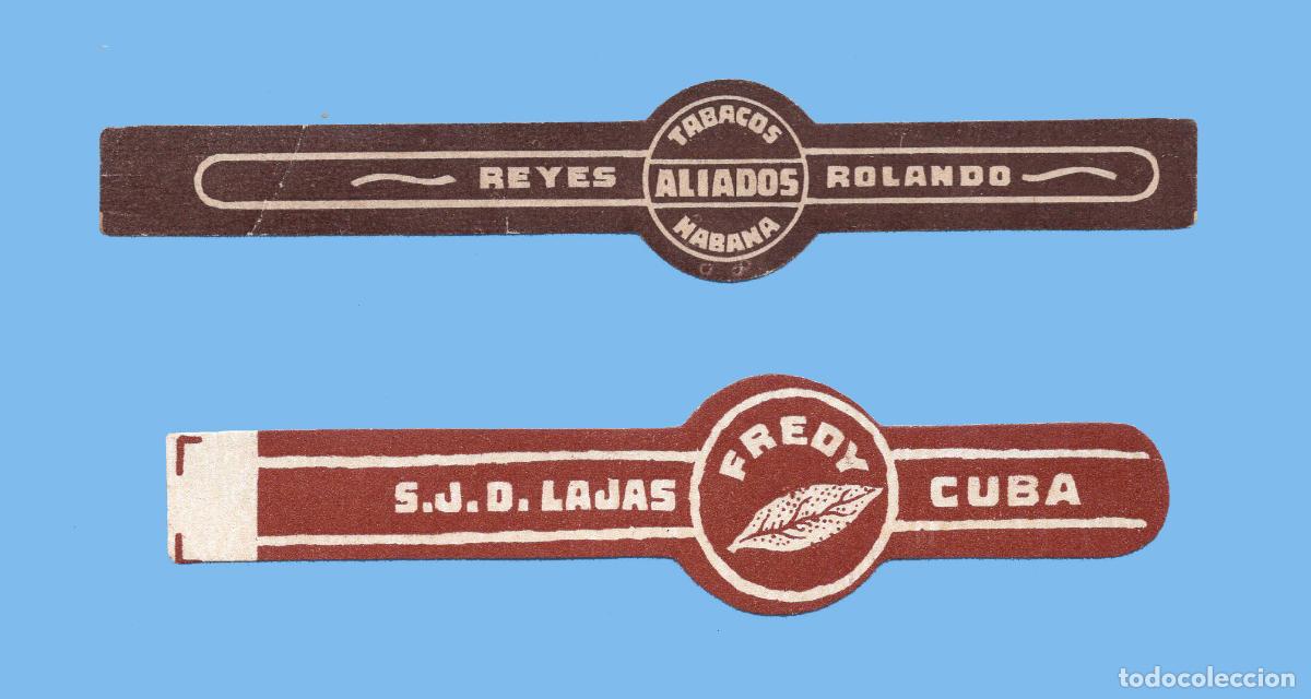 Vitolas de colecci&oacute;n: 2 VITOLAS CUBANAS ANTIGUAS (CHINCHALES) - MARCAS ALIADOS Y FREDY