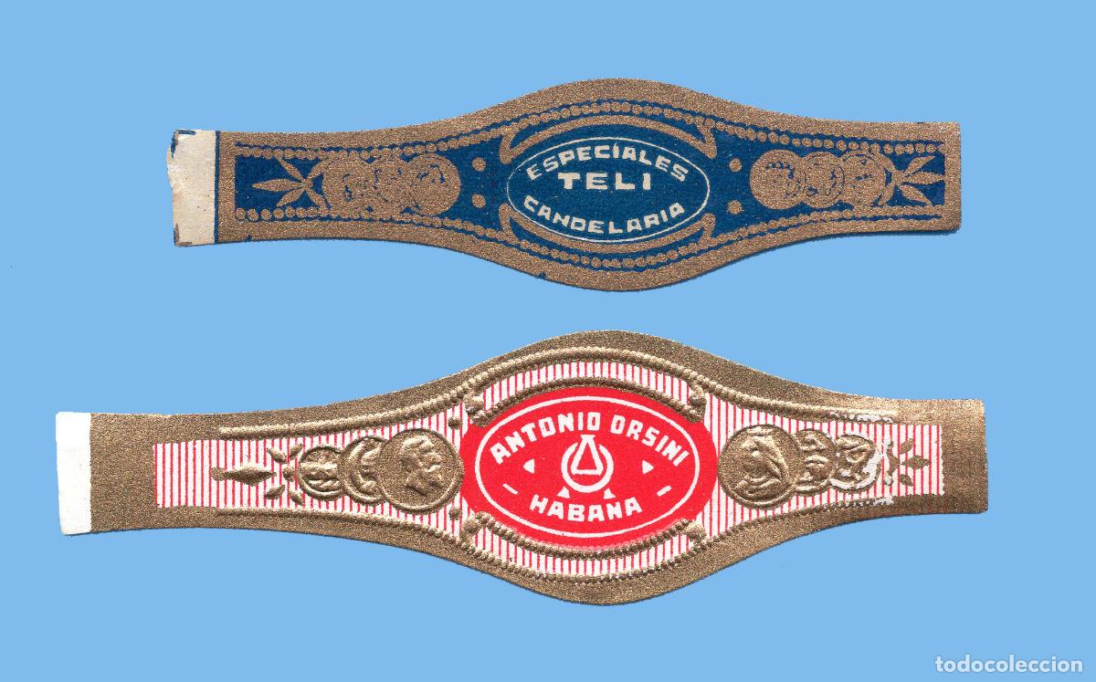 Bagues de cigare de collection: 2 VITOLAS CUBANAS ANTIGUAS (CHINCHALES) - MARCAS ANTONIO ORSINI Y TELLI