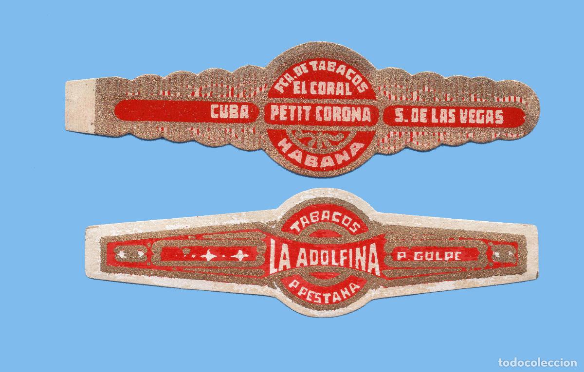 Sammlung von Banderolen: 2 VITOLAS CUBANAS ANTIGUAS (CHINCHALES) - MARCAS ADOLFINA Y EL CORAL
