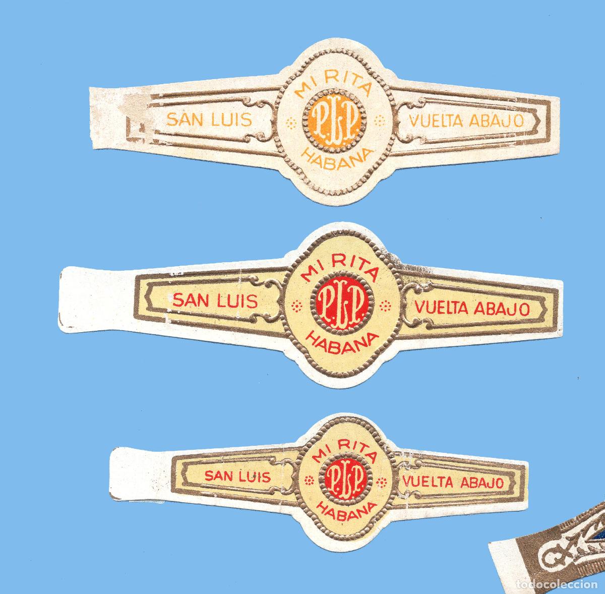 Vitolas de colecci&oacute;n: 3 VITOLAS CUBANAS ANTIGUAS (CHINCHALES) - MARCA MI RITA - SAN LUIS