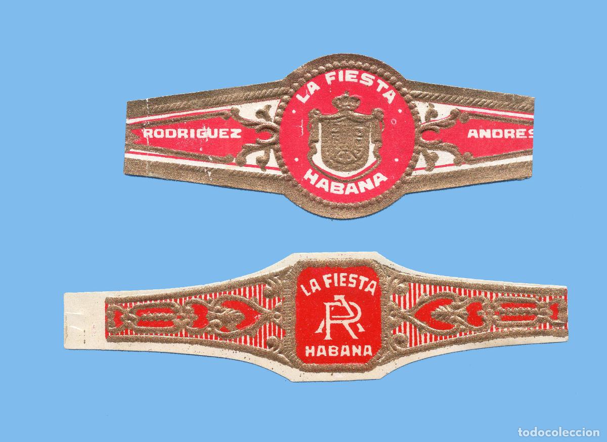 Vitolas de colecci&oacute;n: 2 VITOLAS CUBANAS ANTIGUAS (CHINCHALES) - MARCA LA FIESTA