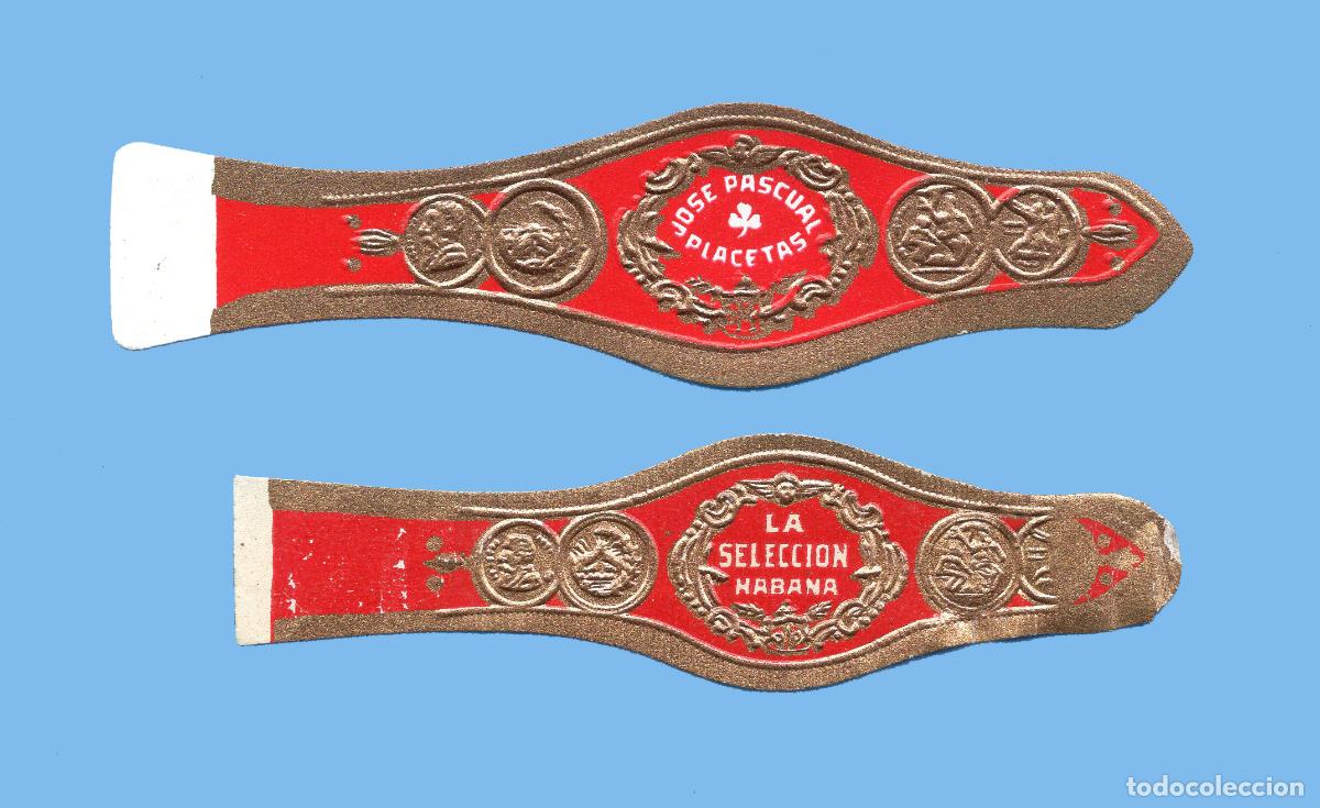 Vitolas de colecci&oacute;n: 2 VITOLAS CUBANAS ANTIGUAS (CHINCHALES) - MARCAS LA SELECCION Y JOSE PASCUAL