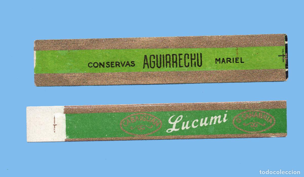 Vitolas de colecci&oacute;n: 2 VITOLAS CUBANAS ANTIGUAS (CHINCHALES) - MARCAS LUCUMI Y AGUIRRECHU