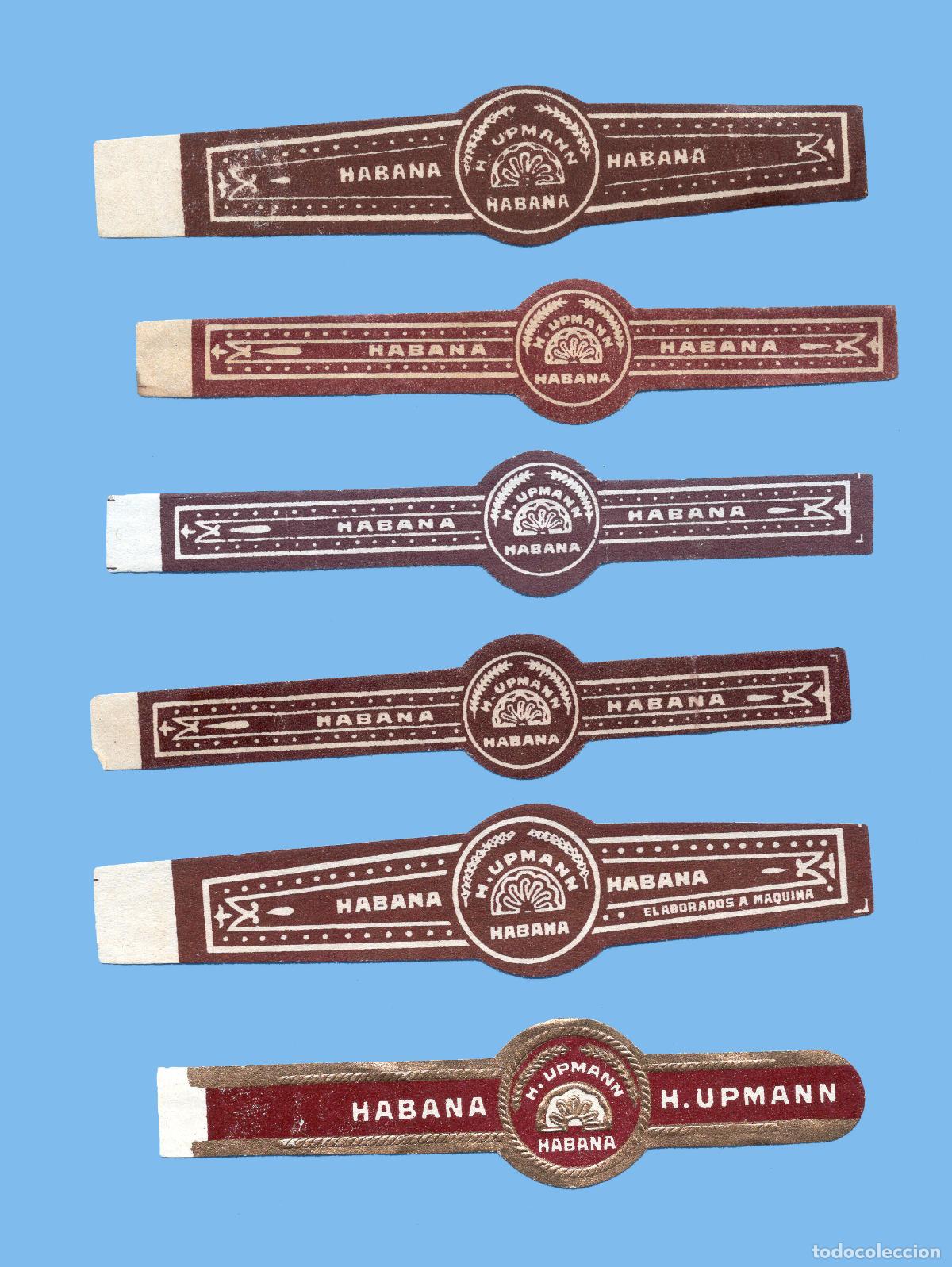 Vitolas de colecci&oacute;n: 6 VITOLAS CUBANAS ANTIGUAS - MARCA H. UPMANN - FORMATOS T&Iacute;PICOS DE LA MARCA