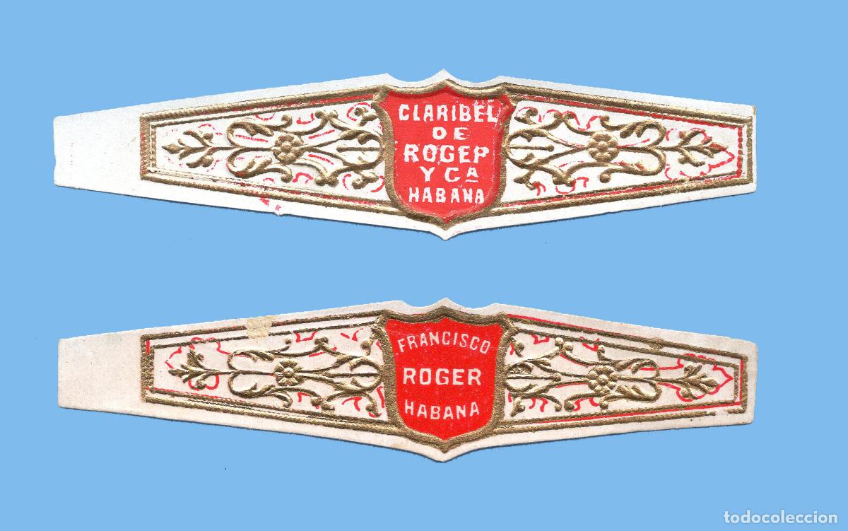 Vitolas de colecci&oacute;n: 2 VITOLAS CUBANAS ANTIGUAS - MARCA FRANCISCO ROGER Y CIA.