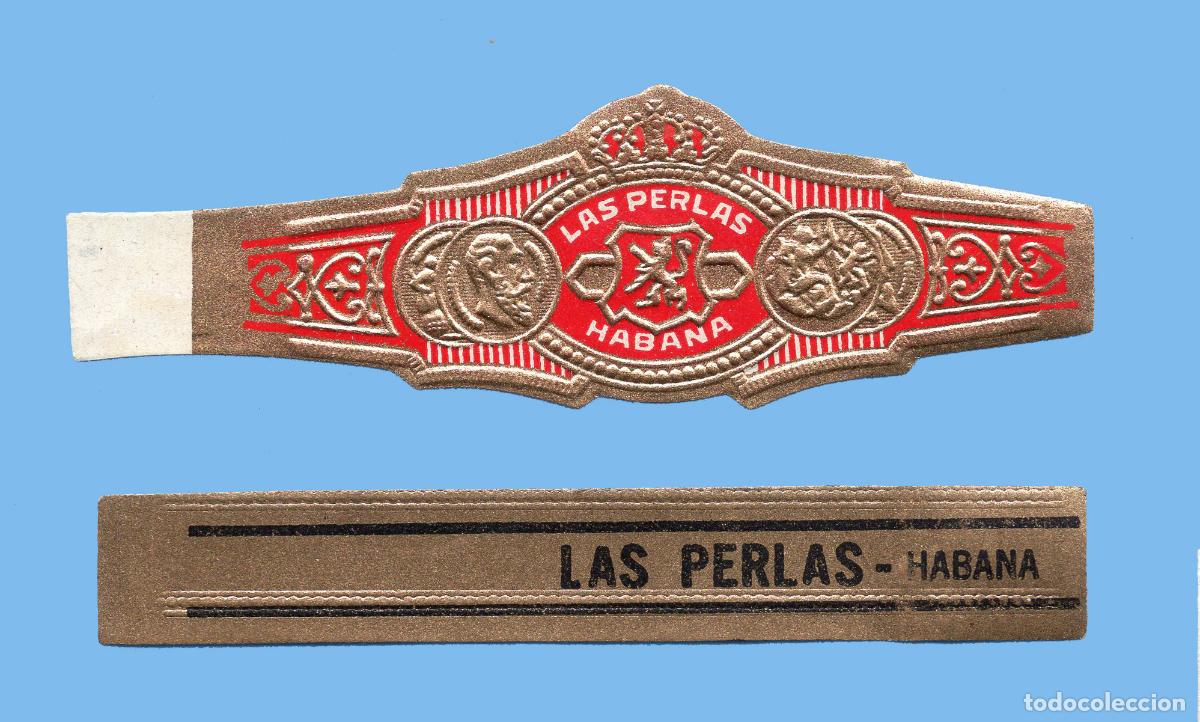 Vitolas de colecci&oacute;n: 2 VITOLAS CUBANAS ANTIGUAS - MARCA LAS PERLAS