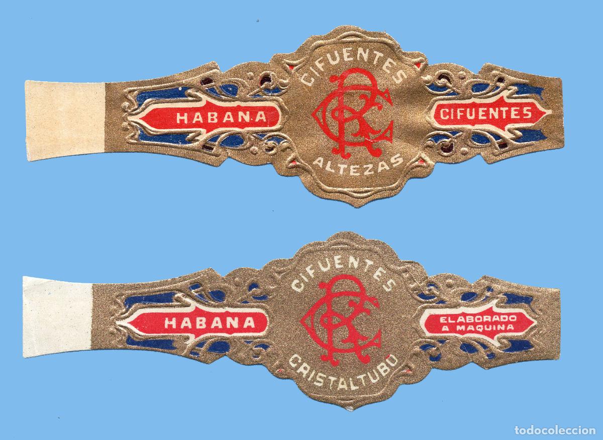 Vitolas de colecci&oacute;n: 2 VITOLAS CUBANAS ANTIGUAS - MARCA CIFUENTES - ALTEZAS Y CRISTALTUBO