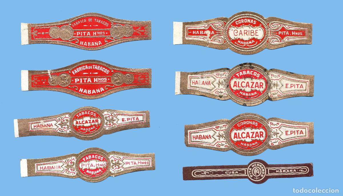 Vitolas de colecci&oacute;n: 8 VITOLAS CUBANAS ANTIGUAS - MARCA E. PITA Y PITA HNOS.