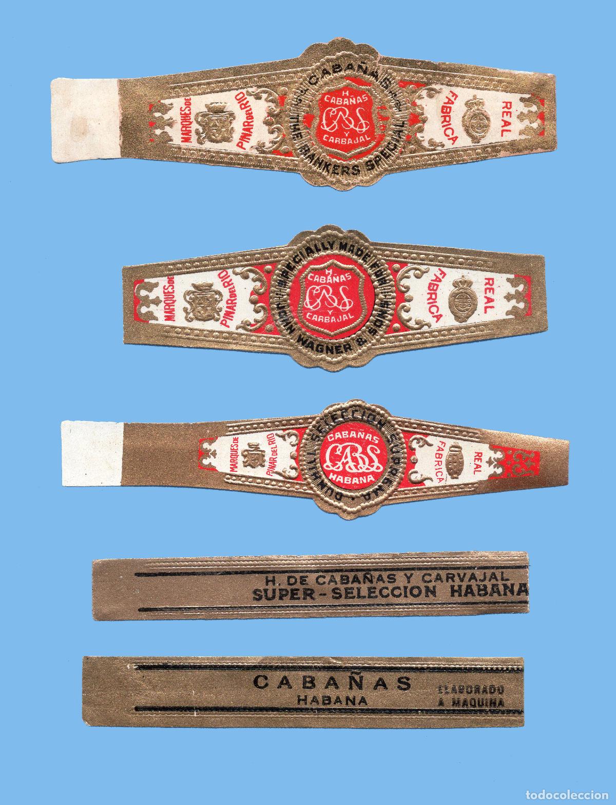 Vitolas de colecci&oacute;n: 5 VITOLAS CUBANAS ANTIGUAS - MARCAS H. DE CABA&Ntilde;&Aacute;S Y CARBAJAL Y CABA&Ntilde;AS