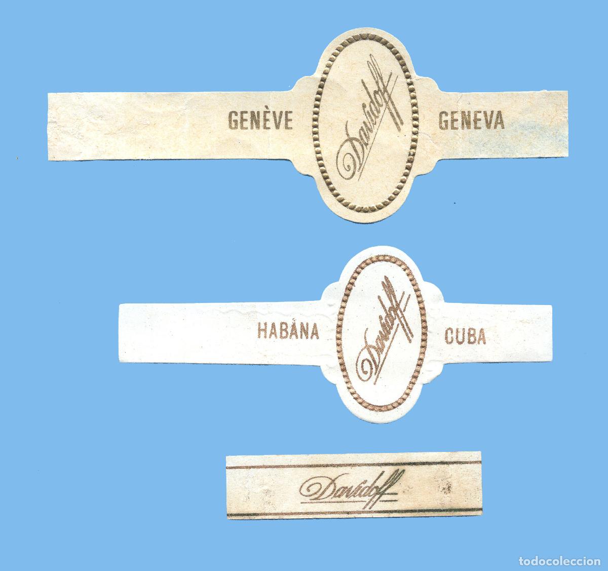 Vitolas de colecci&oacute;n: 3 VITOLAS CUBANAS ANTIGUAS - MARCA DAVIDOFF