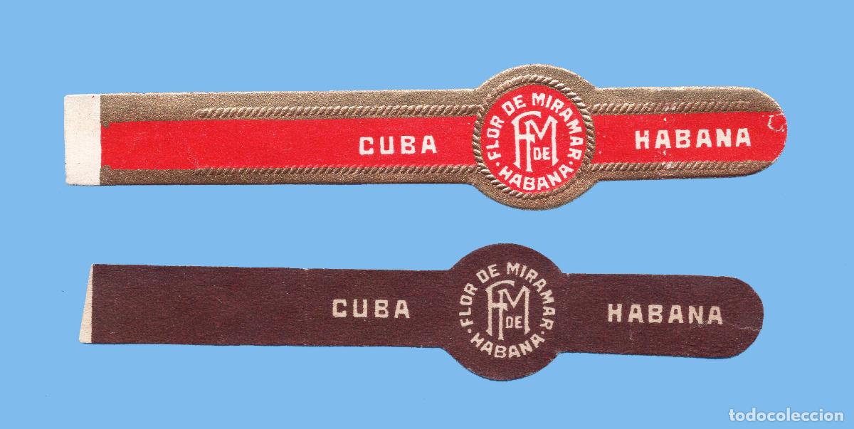 Vitolas de colecci&oacute;n: 2 VITOLAS CUBANAS ANTIGUAS - MARCA FLOR DE MIRAMAR