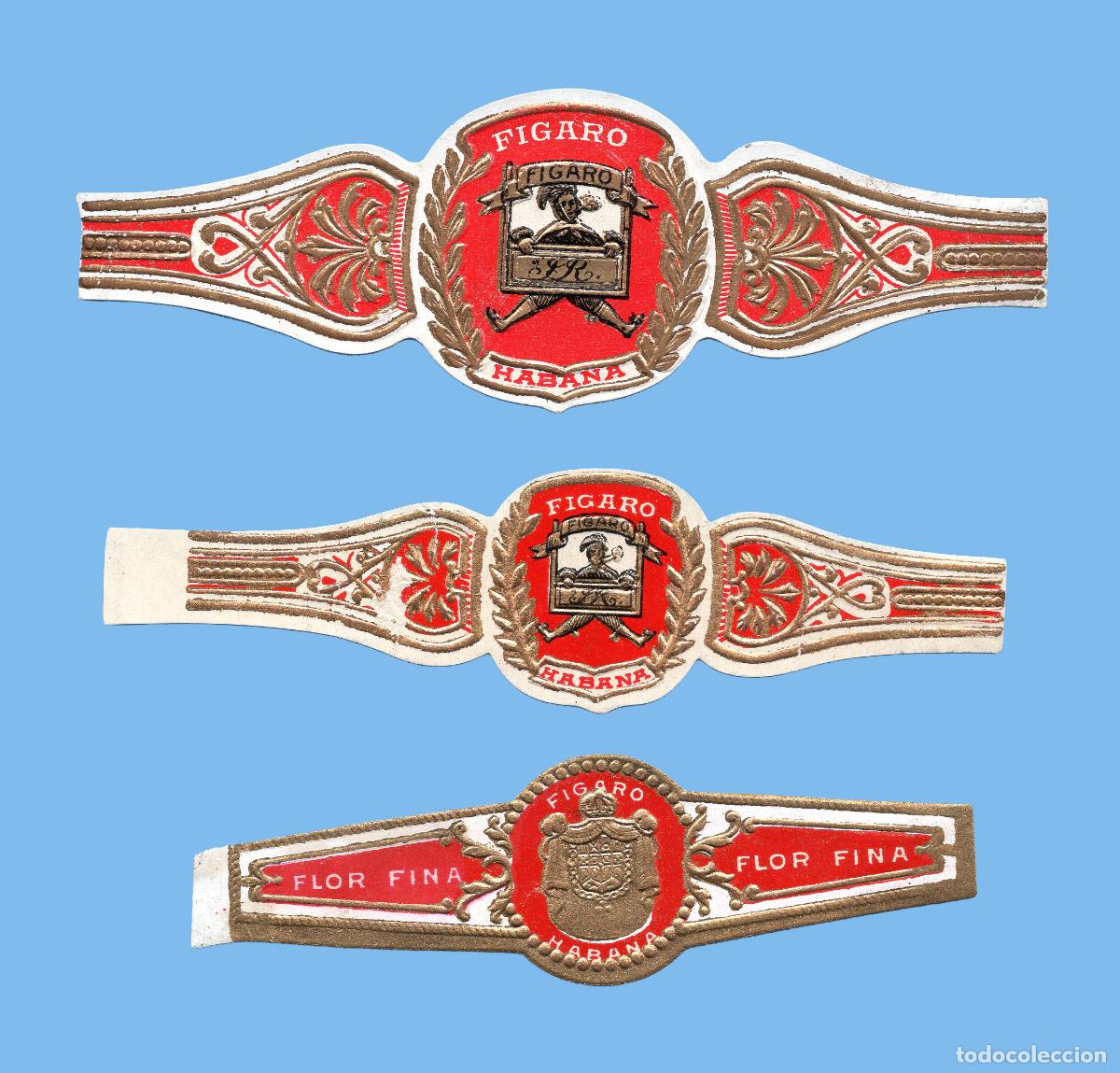 Vitolas de colecci&oacute;n: 3 VITOLAS CUBANAS ANTIGUAS - MARCA FIGARO