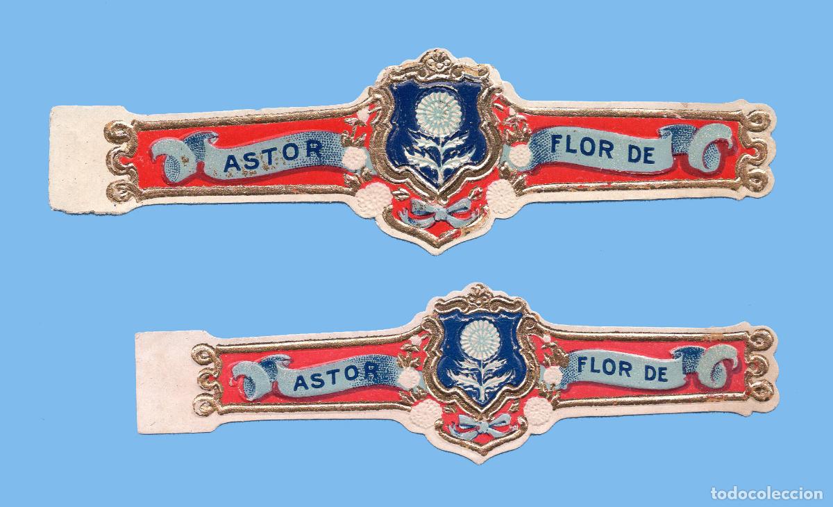 Vitolas de colecci&oacute;n: 2 VITOLAS ANTIGUAS - MARCA FLOR DE ASTOR - TEM&Aacute;TICA FLORES