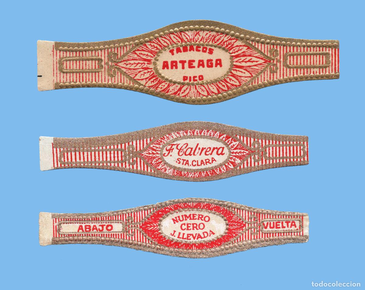 Vitolas de colecci&oacute;n: 3 VITOLAS CUBANAS ANTIGUAS (CHINCHALES) - MARCAS F. CABRERA, ARTEAGA Y J. LLEVADA