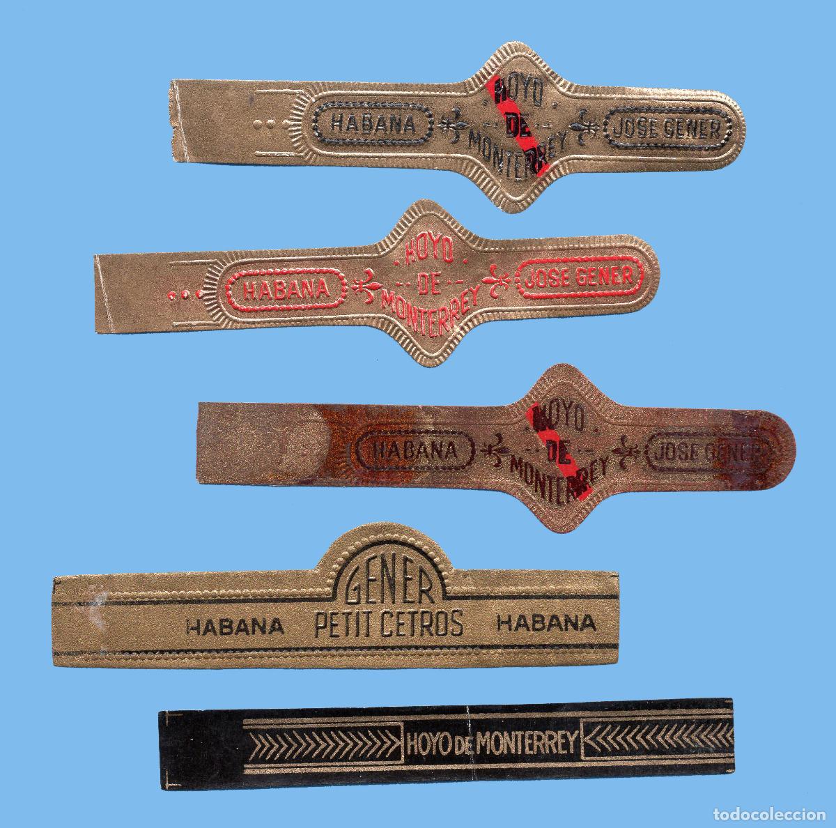 Vitolas de colecci&oacute;n: 5 VITOLAS CUBANAS ANTIGUAS - MARCA JOSE GENER - HOYO DE MONTERREY