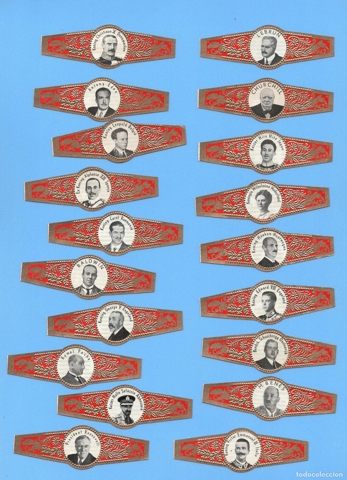 Vitolas de colecci&oacute;n: 19 VITOLAS ANTIGUAS - MARCA SENATOR (HOLANDA) - PERSONALIDADES EUROPEAS DE LA &Eacute;POCA