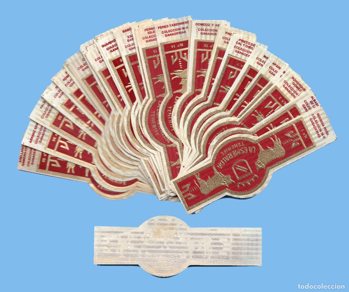 Vitolas de colecci&oacute;n: SERIE COMPLETA DE 56 VITOLINAS - MARCA LA ESMERALDA (CANARIAS) - GANADERIAS ESPA&Ntilde;OLAS