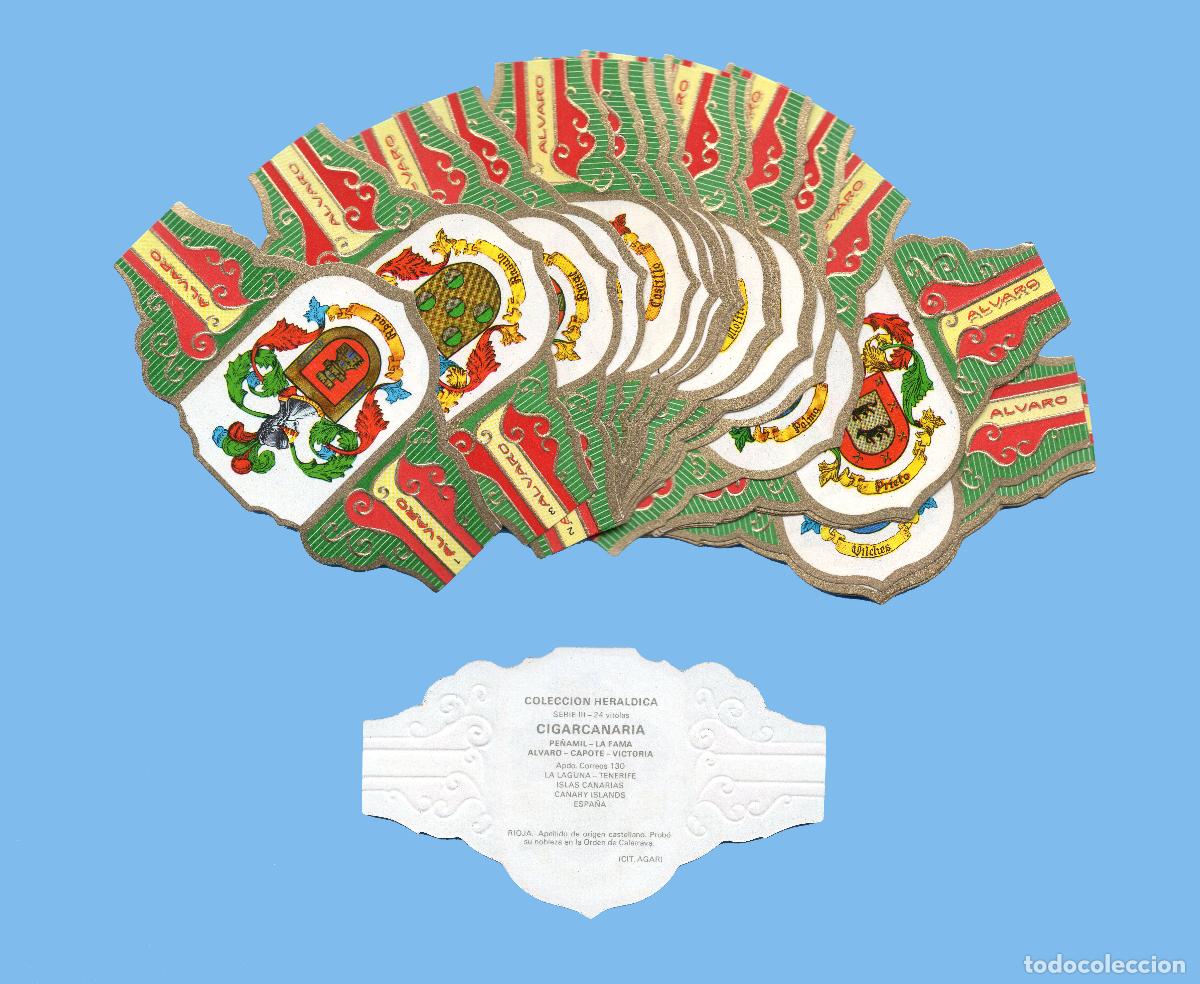 Vitolas de colecci&oacute;n: SERIE COMPLETA DE 24 VITOLAS - MARCA &Aacute;LVARO (CANARIAS) - HER&Aacute;LDICA SERIE 3&ordf;