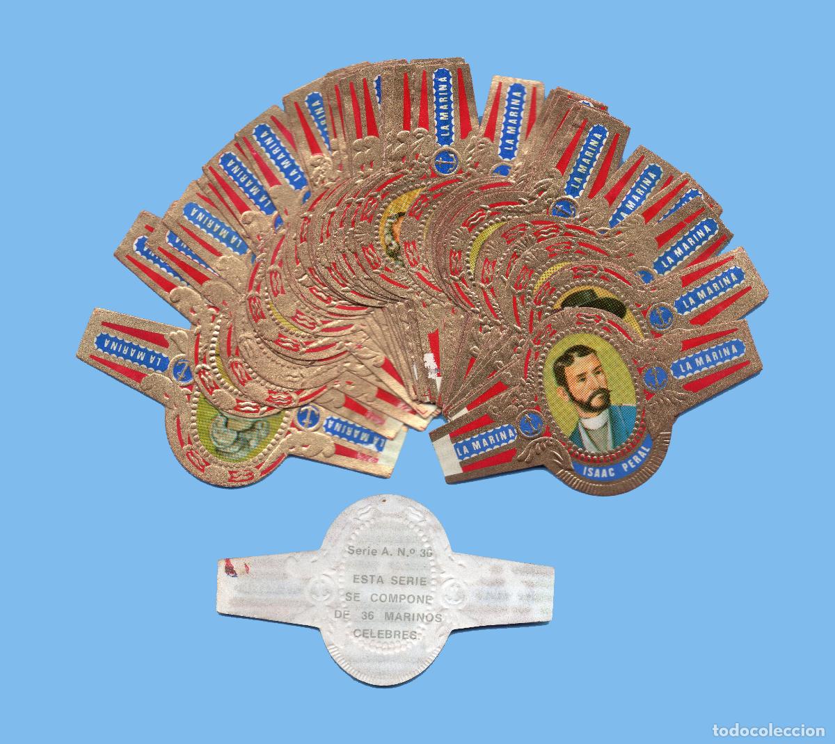 Vitolas de colecci&oacute;n: SERIE COMPLETA DE 36 VITOLAS - MARCA LA MARINA - MARINOS FAMOSOS (SERIE 1&ordf;)