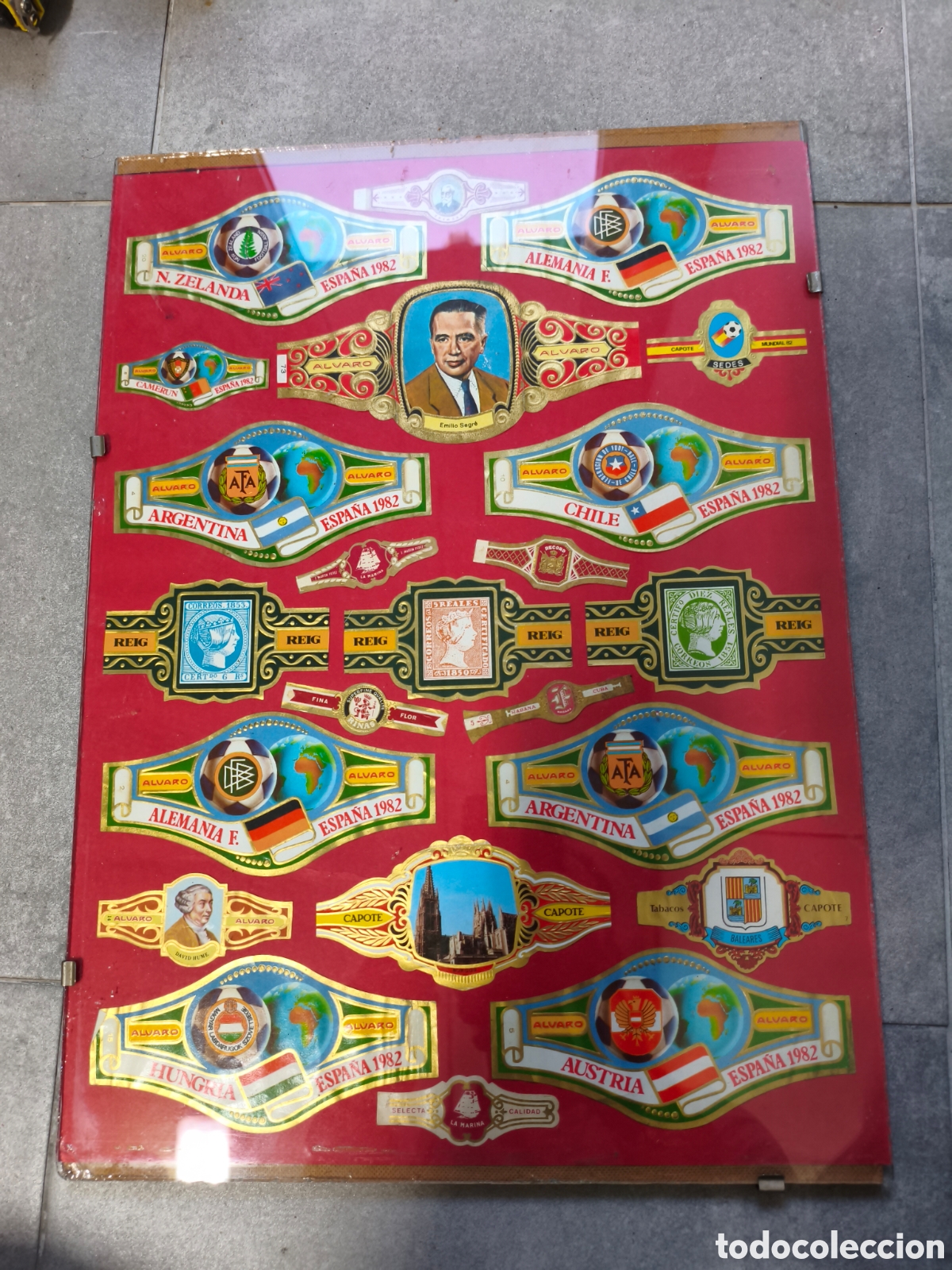 Bagues de cigare de collection: Lote vitolas enmarcadas