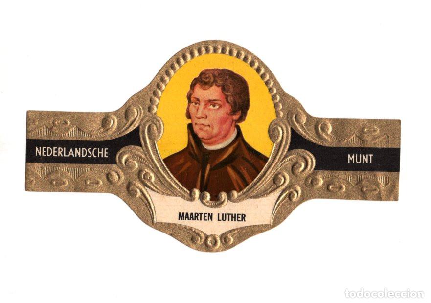 Vitolas de colecci&oacute;n: VITOLA MARCA HOLANDESA NEDERLANDSCHE MUNT, RETRATO L&Iacute;DER DE LA REFORMA PROTESTANTE, MART&Iacute;N LUTERO