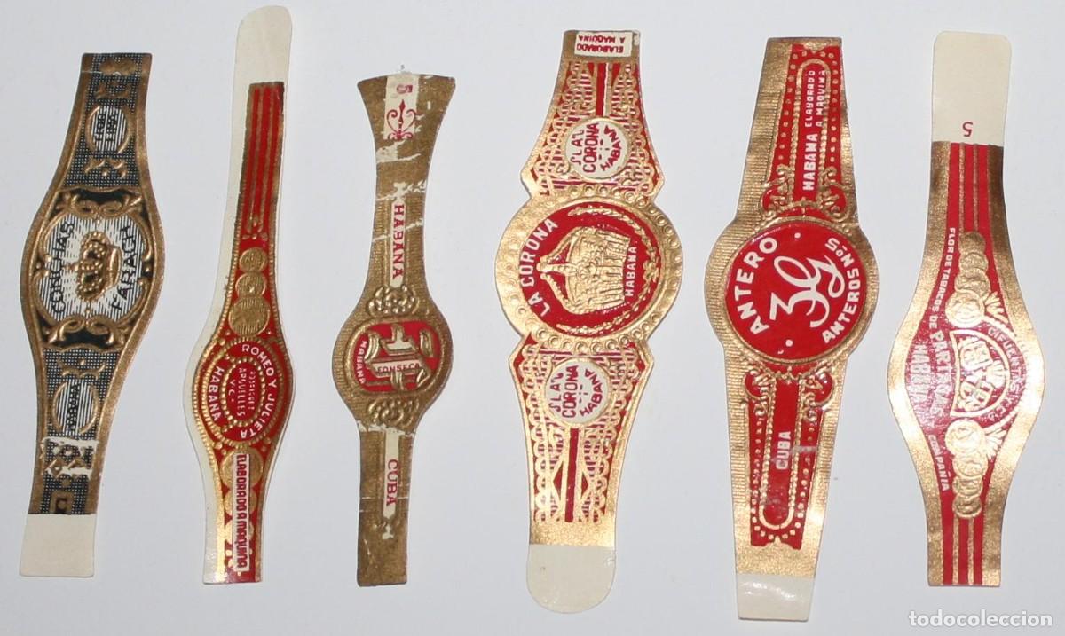 Vitolas de colecci&oacute;n: Lote de 6 v&iacute;tolas de puros