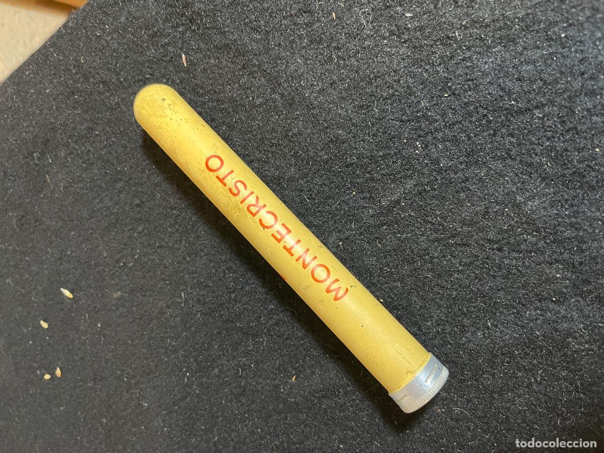 Vitolas de colecci&oacute;n: Tubo Montecristo Habana vintage aluminio puro habano vitolfilia coleccionismo retro