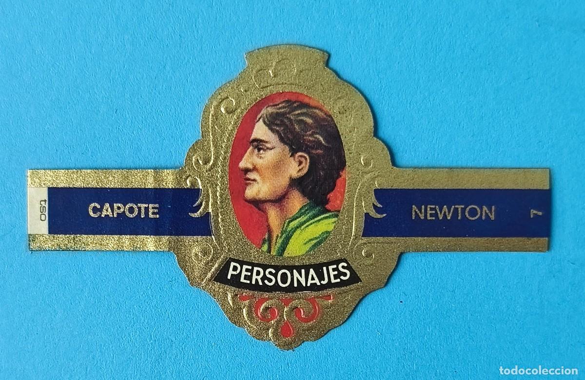 Vitolas de colecci&oacute;n: VITOLA 7 NEWTON - COLECCI&Oacute;N PERSONAJES SERIE H CAPOTE - 1