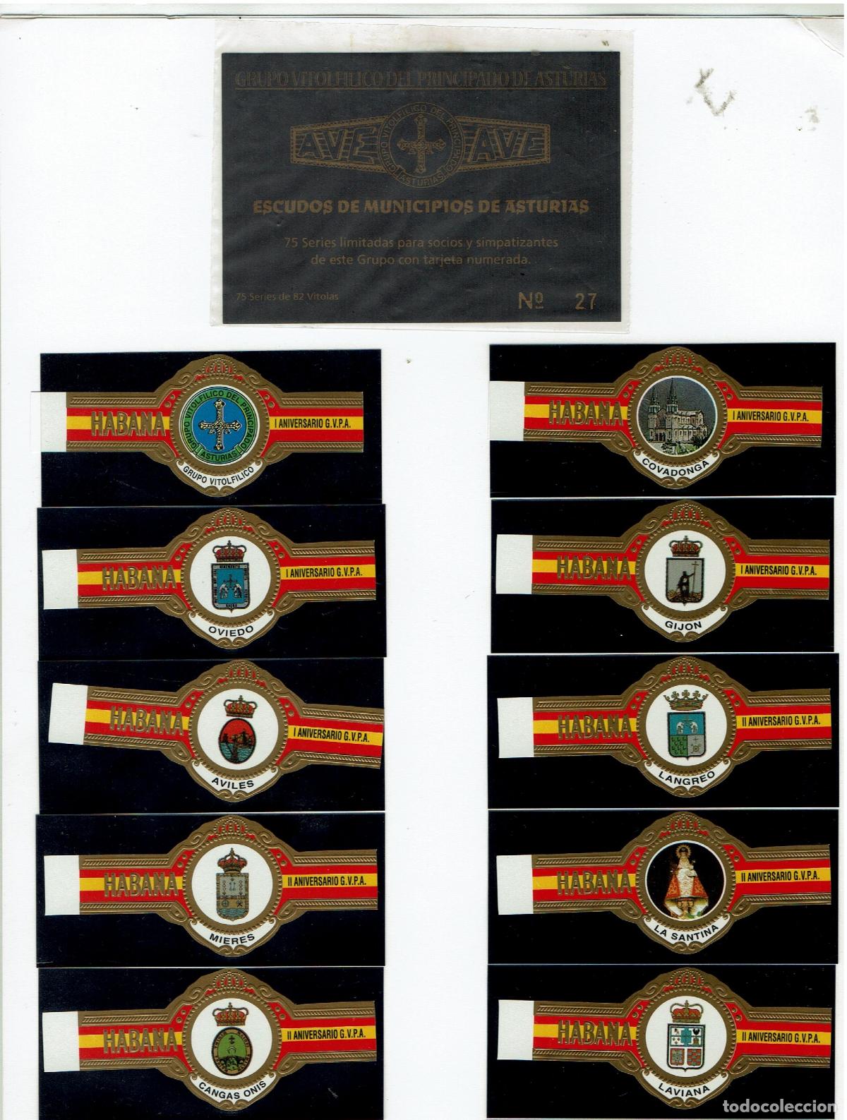 Vitolas de colecci&oacute;n: LOTE DE COLECCION VITOLAS ANIVERSARIOS G.V.P.A. SEGUN RELACION