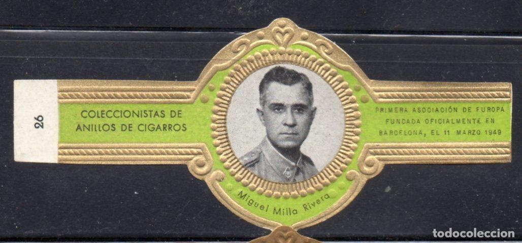 Vitolas de colecci&oacute;n: VITOLA CLASICA: 156003, COLECCIONISTAS DE ANILLOS DE CIGARROS, N&ordm; 26, MIGUEL MILLA