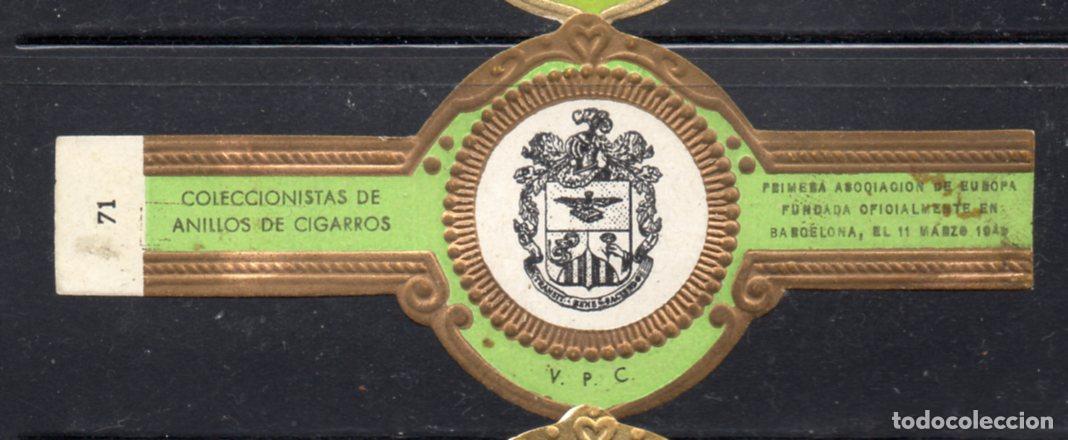 Vitolas de colecci&oacute;n: VITOLA CLASICA: 156004, COLECCIONISTAS DE ANILLOS DE CIGARROS, N&ordm; 71, V.P.C.