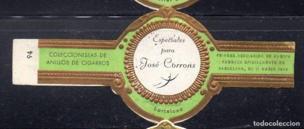 Vitolas de colecci&oacute;n: VITOLA CLASICA: 156006, COLECCIONISTAS DE ANILLOS DE CIGARROS, N&ordm; 94, JOSE CORRONS