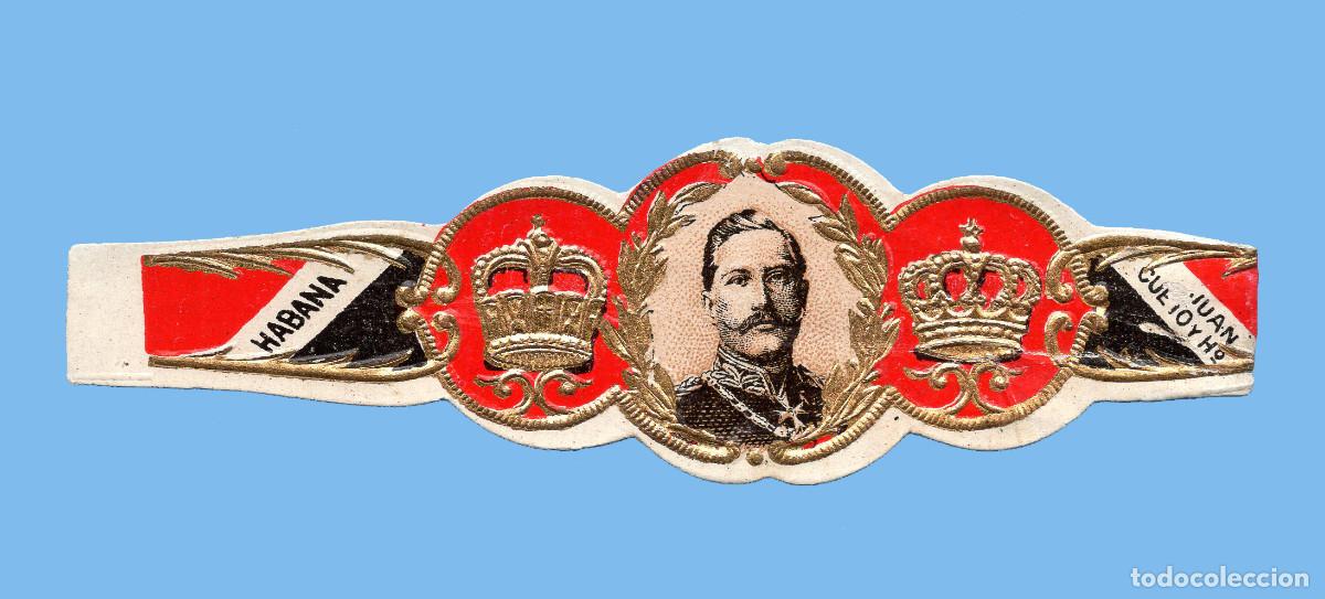 Vitolas de colecci&oacute;n: VITOLA CUBANA ANTIGUA (PIEZA EXCEPCIONAL) - JUAN CUETO Y HNO - EL EMPERADOR GUILLERMO II DE ALEMANIA