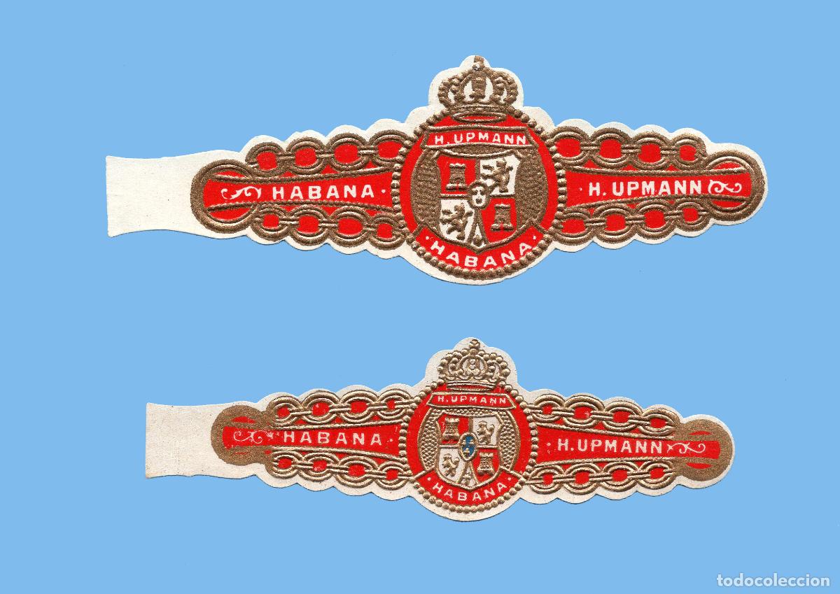 Vitolas de colecci&oacute;n: 2 VITOLAS CUBANASANTIGUAS - MARCA H. UPMANN - ESCUDO