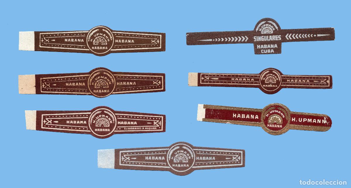 Vitolas de colecci&oacute;n: 7 VITOLAS CUBANAS ANTIGUAS - MARCA H. UPMANN - FORMATOS T&Iacute;PICOS DE LA MARCA