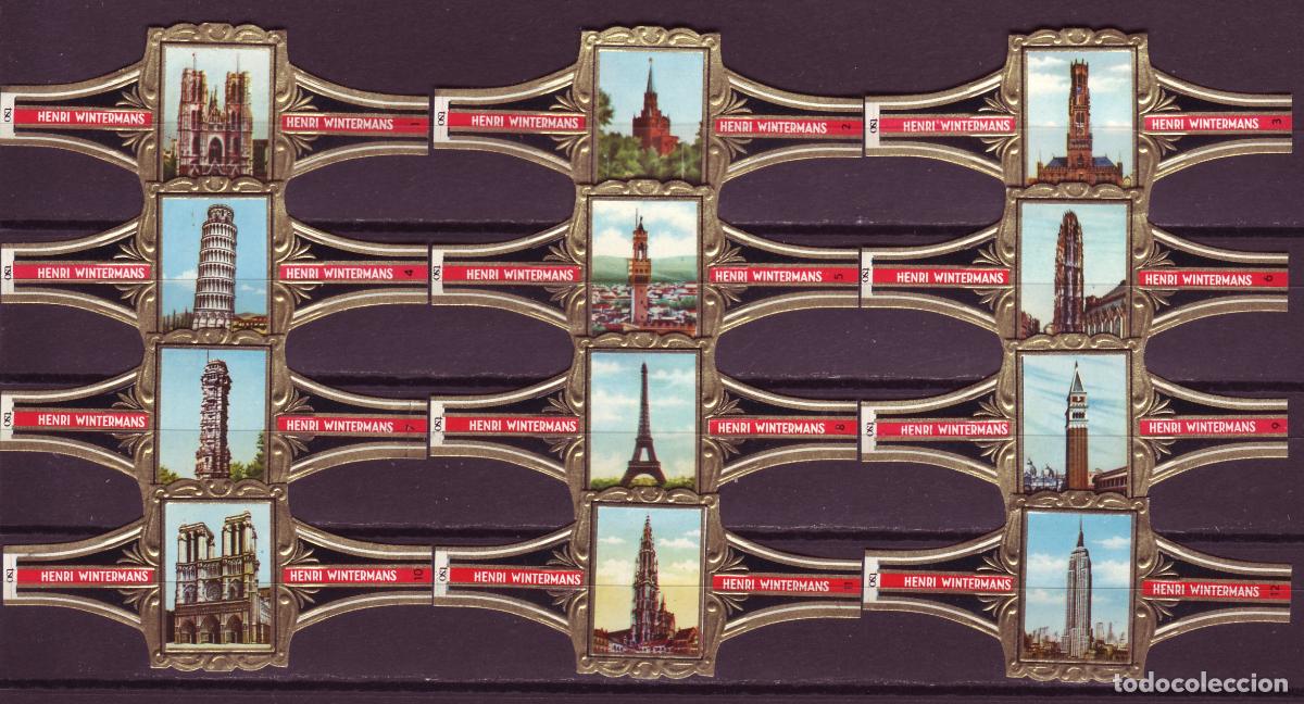 Vitolas de colecci&oacute;n: HENRI WINTERMANS, MONUMENTOS, 12 VITOLAS, SERIE COMPLETA.