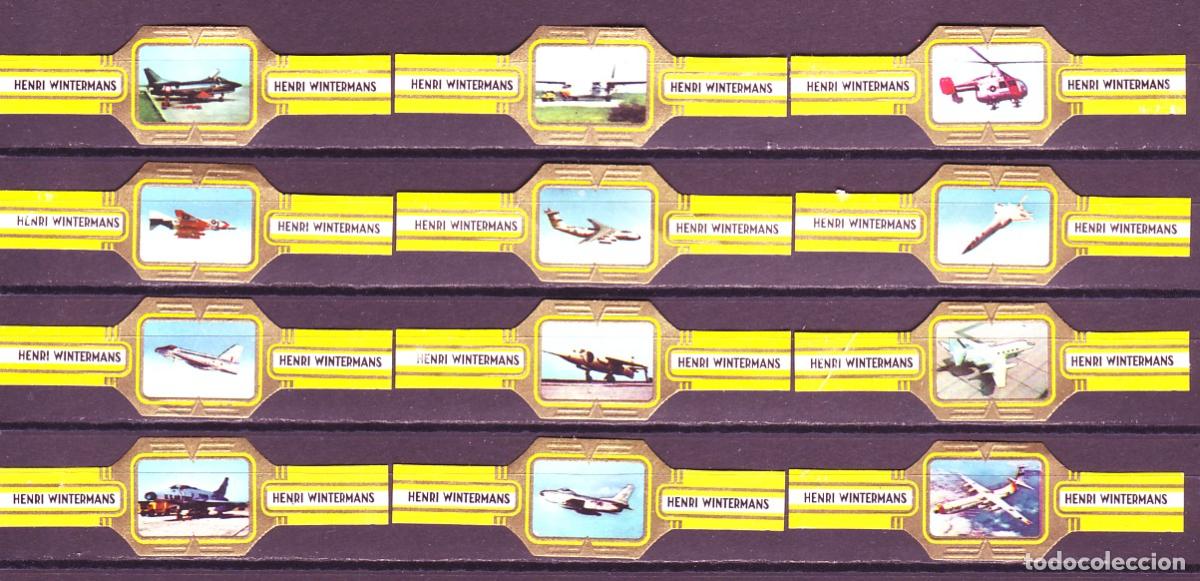 Vitolas de colecci&oacute;n: HENRI WINTERMANS, AVIONES MILITARES, AMARILLO, 12 VITOLAS, SERIE COMPLETA.