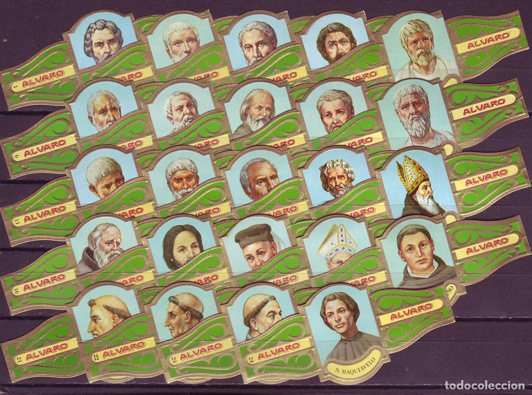 Vitolas de colecci&oacute;n: ALVARO, FILOSOFOS, SERIE 1&ordf;, 24 VITOLAS, SERIE COMPLETA.
