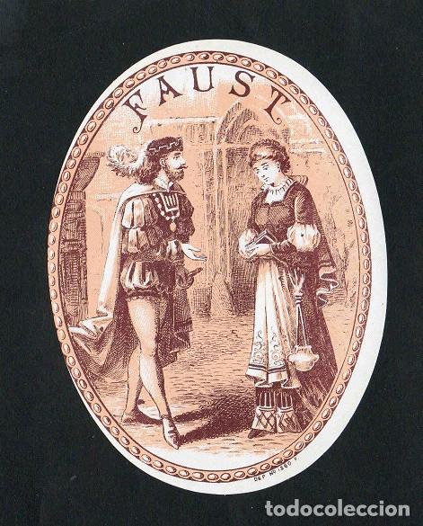 Vitolas de colecci&oacute;n: Vitola, original litograf&iacute;a. Antigua litograf&iacute;a de caja de tabacos. Faust.