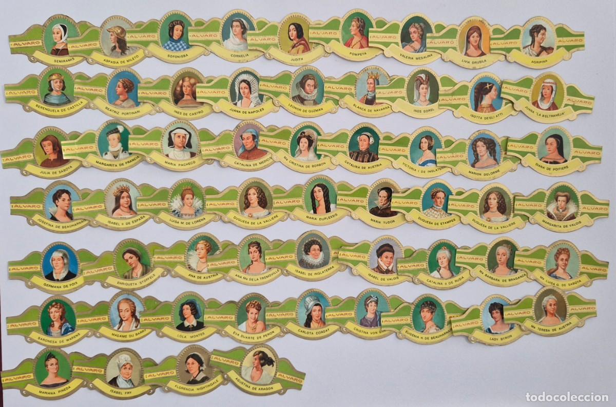 Vitolas de colecci&oacute;n: Vitolas Alvaro &ldquo;Mujeres Famosas en la Historia&rdquo; (serie verde).