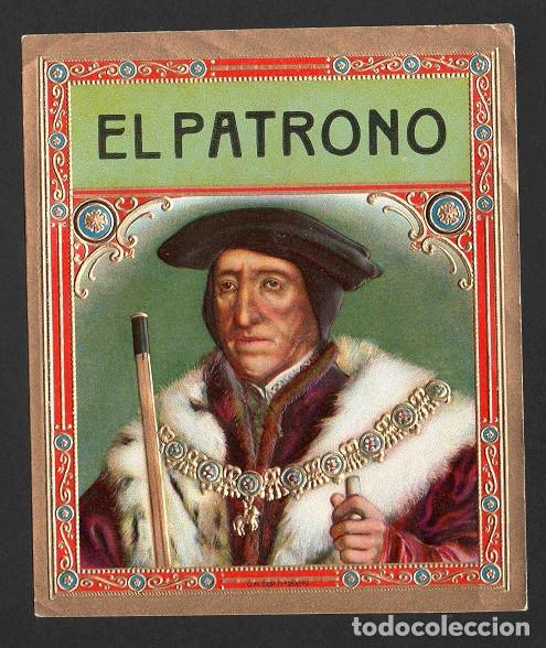 Vitolas de colecci&oacute;n: Vitola, original litograf&iacute;a. Antigua litograf&iacute;a de caja de tabacos. El Patrono.