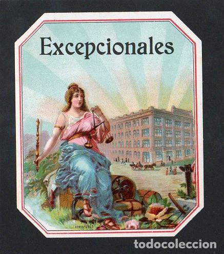 Vitolas de colecci&oacute;n: Vitola, original litograf&iacute;a. Antigua litograf&iacute;a de caja de tabacos. Excepcionales.