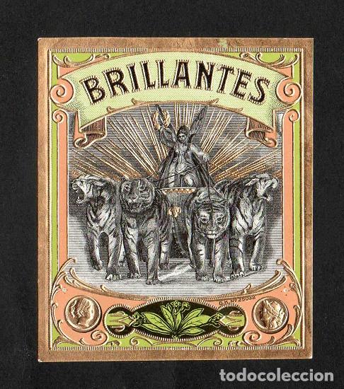 Vitolas de colecci&oacute;n: Vitola, original litograf&iacute;a. Antigua litograf&iacute;a de caja de tabacos. Brillantes.