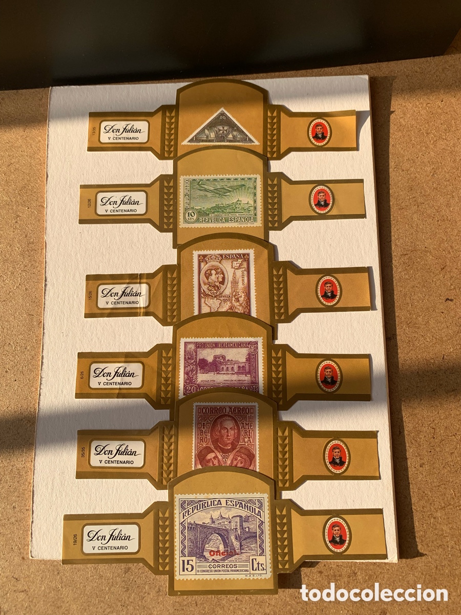 Vitolas de colecci&oacute;n: LOTE DE 6 VITOLAS DE PUROS DON JULIAN. V CENTENARIO.