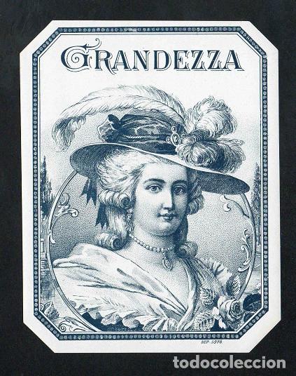 Vitolas de colecci&oacute;n: Vitola, original litograf&iacute;a. Antigua litograf&iacute;a de caja de tabacos. Grandezza.