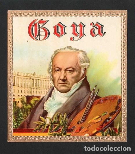Vitolas de colecci&oacute;n: Vitola, original litograf&iacute;a. Antigua litograf&iacute;a de caja de tabacos. Goya.